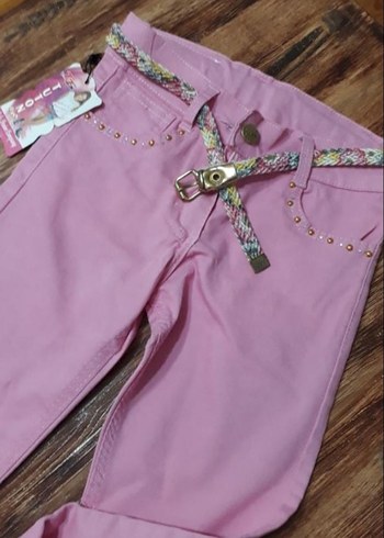 Kız Çocuk Pembe Kemerli Pantolon