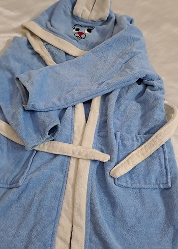 Nakışlı Erkek Çocuk Mavi Bornoz - Görsel 7