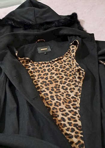 Leopar Desenli Kadın Uzun Kaban - Görsel 6