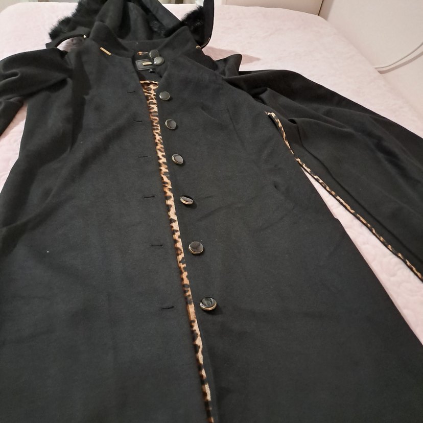 Leopar Desenli Kadın Uzun Kaban - Görsel 2