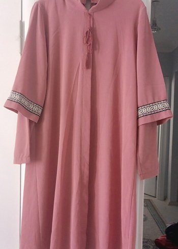 Pembe Nakışlı Uzun Bohem Tunik