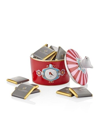 Max Studio Kırmızı Porselen Şekerlik 300 Ml Love Birds by Pip Studio 