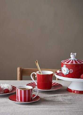  Beden kırmızı Renk Kırmızı Porselen Şekerlik 300 Ml Love Birds by Pip Studio 