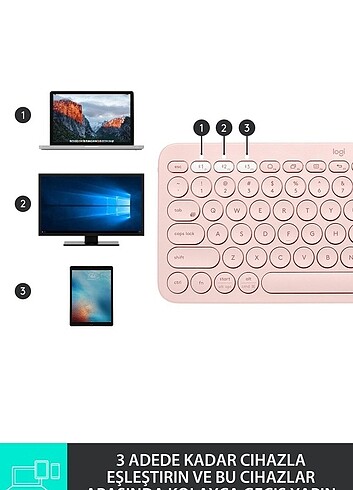 Logitech k380 Bluetooth Kablosuz Klavye ve Mouse Fare Set - Görsel 5