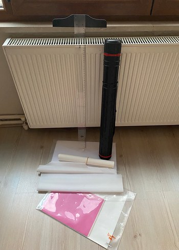 T cetveli, tüp,çizim kağıtları asetat kağıtları - Görsel 2