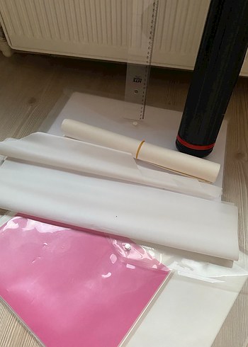 T cetveli, tüp,çizim kağıtları asetat kağıtları - Görsel 3