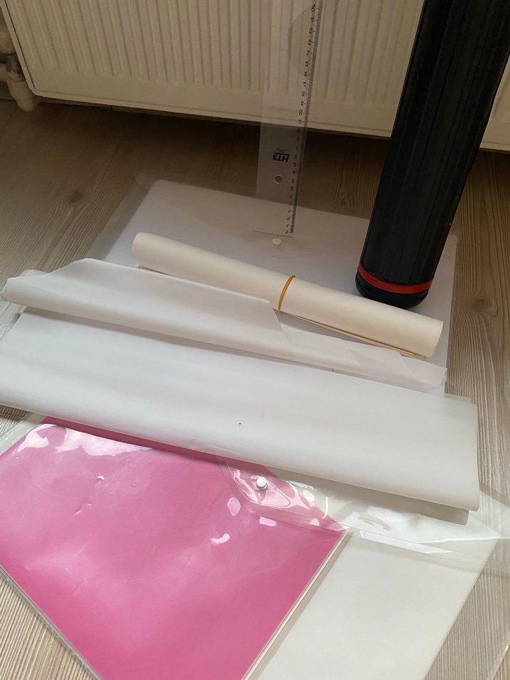 T cetveli, tüp,çizim kağıtları asetat kağıtları - Görsel 3