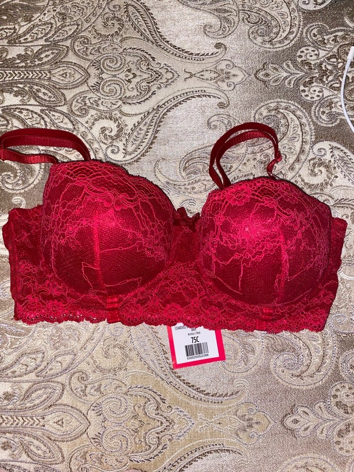 Kırmızı Nakışlı Bohem Dantelli Sütyen 75C - Görsel 2