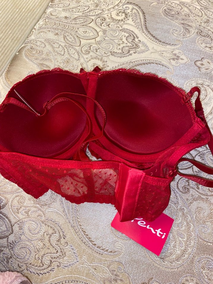 Kırmızı Nakışlı Bohem Dantelli Sütyen 75C - Görsel 4
