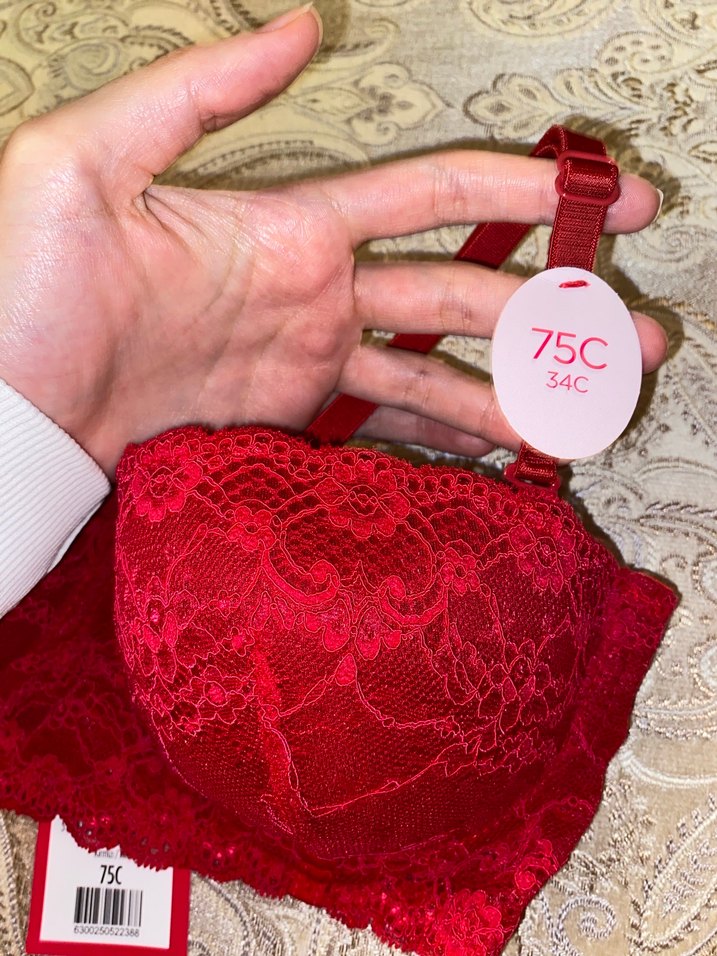Kırmızı Nakışlı Bohem Dantelli Sütyen 75C - Görsel 3