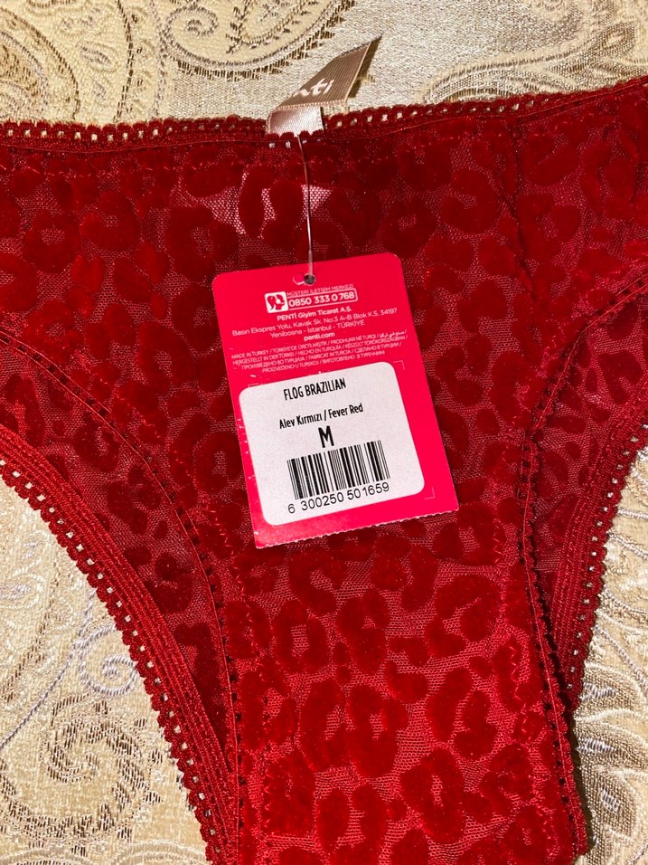 Bordo Kadın Dantel Külot - Görsel 2