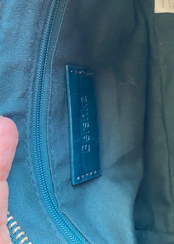 Turkuaz Deri Yılan Desenli Zincir Detaylı Çanta - Görsel 5