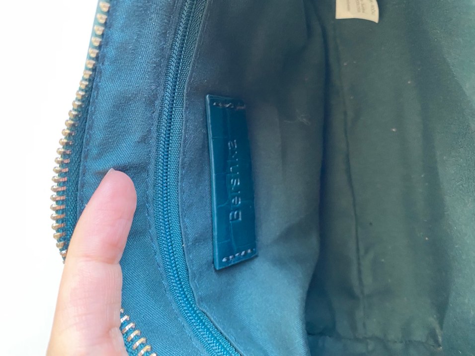 Turkuaz Deri Yılan Desenli Zincir Detaylı Çanta - Görsel 5