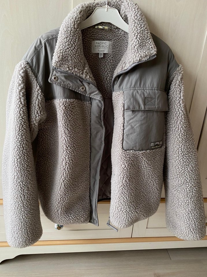 Gri Kadın Midi Boy Peluş Ceket - Görsel 5