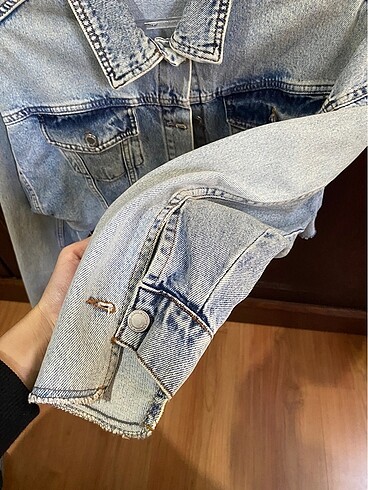 s Beden mavi Renk Crop kot ceket