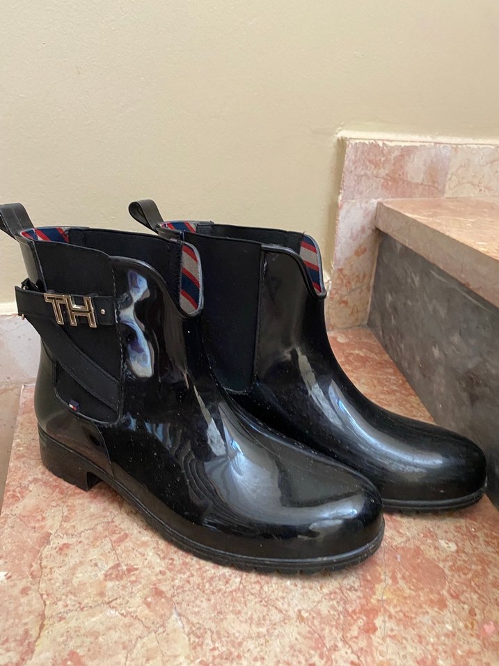 TOMMYSiyah Rugan Kadın Günlük Bot, Tokalı, Kalın Topuklu - Görsel 5