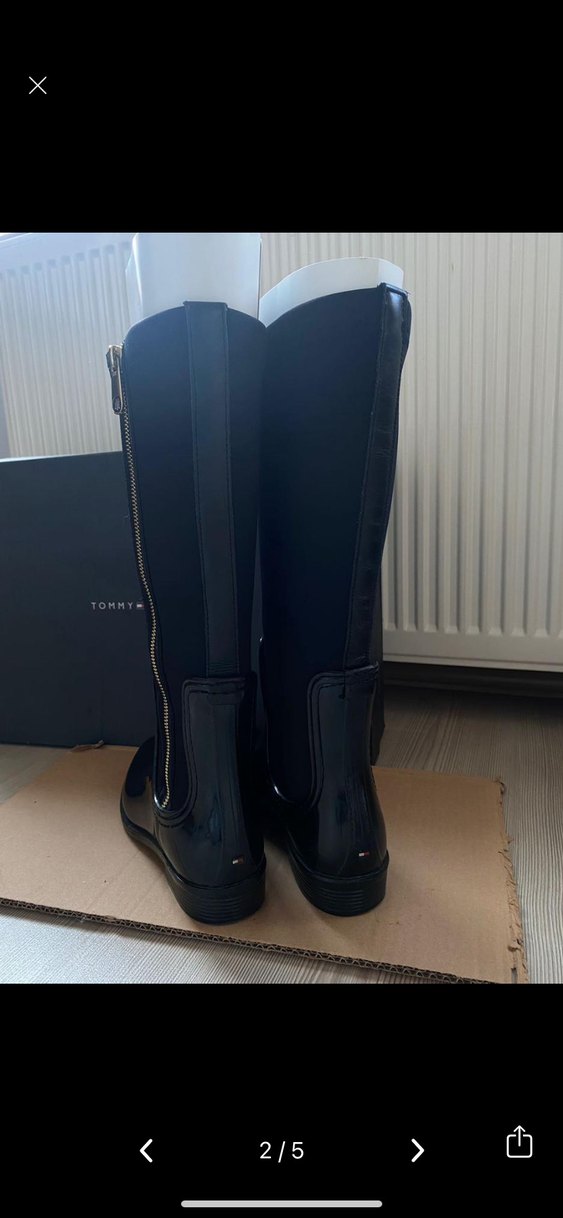 Siyah Rugan Fermuarlı Çizme - Görsel 2