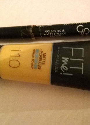 Maybelline maybelline fit me fondöten + golden rose lip crayon 19 numara