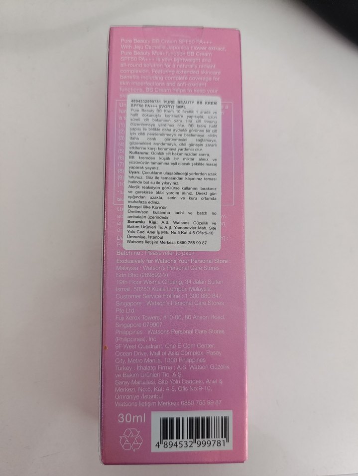 Pure Beauty SPF50 BB Krem 01 Ivory - Görsel 2