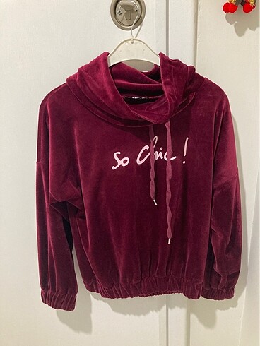 Kadife beli büzgülü sweat