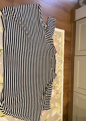 Çizgili Uzun yarım Hamile Bluzu - Görsel 3