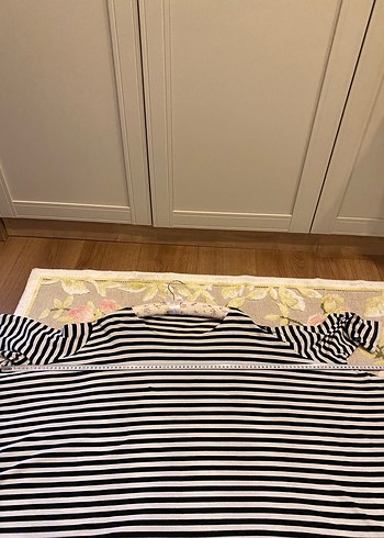 Çizgili Uzun yarım Hamile Bluzu - Görsel 5