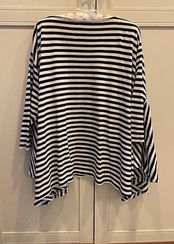 Çizgili Uzun yarım Hamile Bluzu - Görsel 2