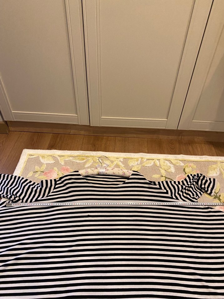 Çizgili Uzun yarım Hamile Bluzu - Görsel 5