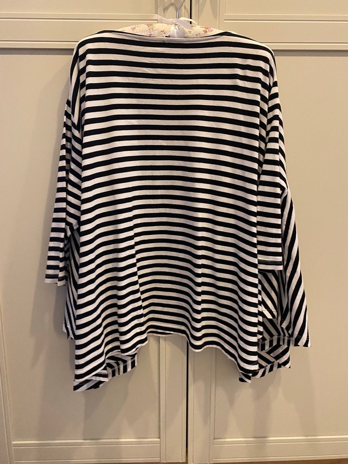 Çizgili Uzun yarım Hamile Bluzu - Görsel 2