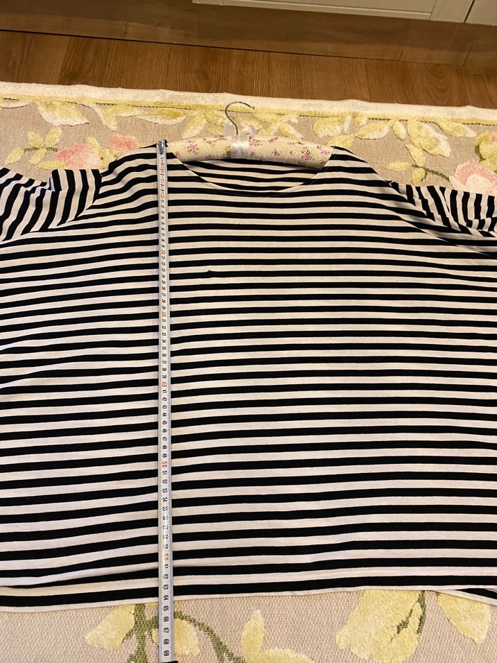 Çizgili Uzun yarım Hamile Bluzu - Görsel 4