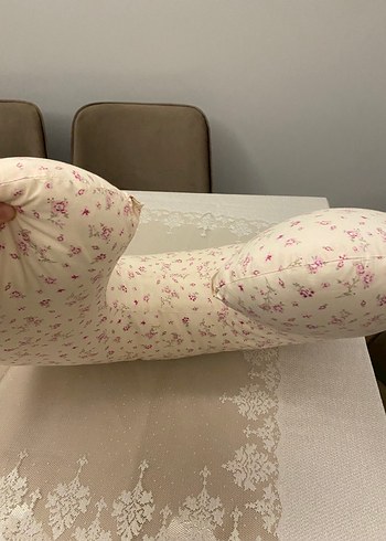 Çiçek Desenli Bej Emzirme ve Hamile Yastığı - Görsel 4