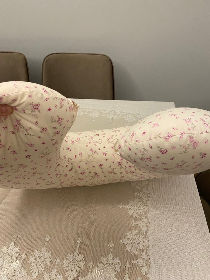 Çiçek Desenli Bej Emzirme ve Hamile Yastığı - Görsel 4