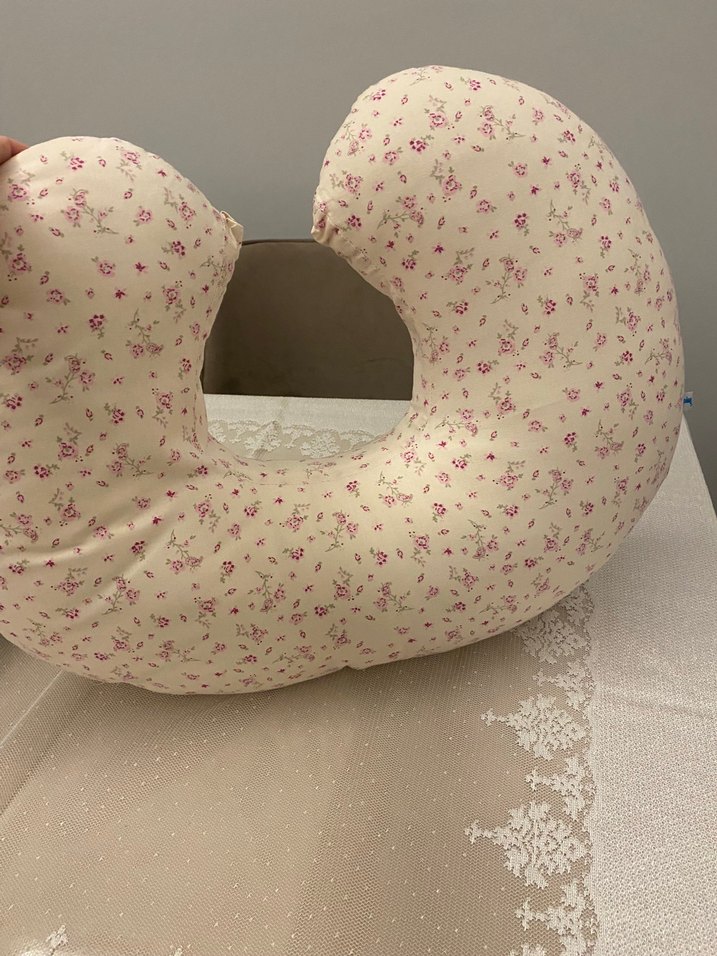 Çiçek Desenli Bej Emzirme ve Hamile Yastığı - Görsel 5