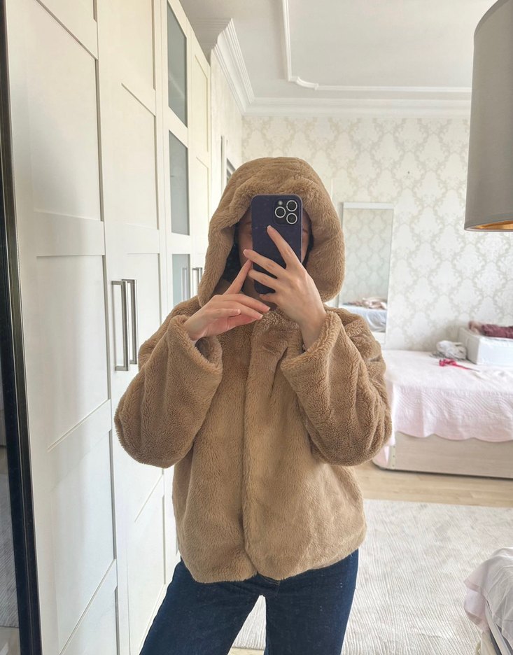 Oxxo Peluş Kahverengi Kürk - Görsel 3