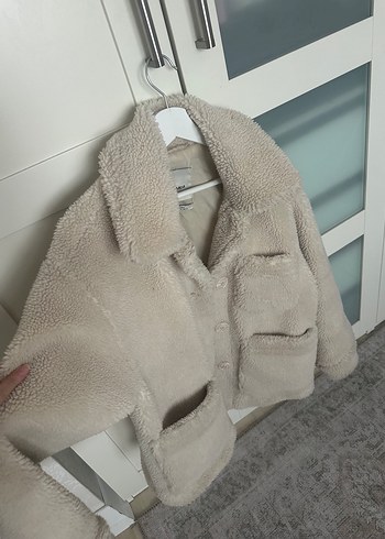 Bej Peluş Pull&Bear Ceket - Görsel 4