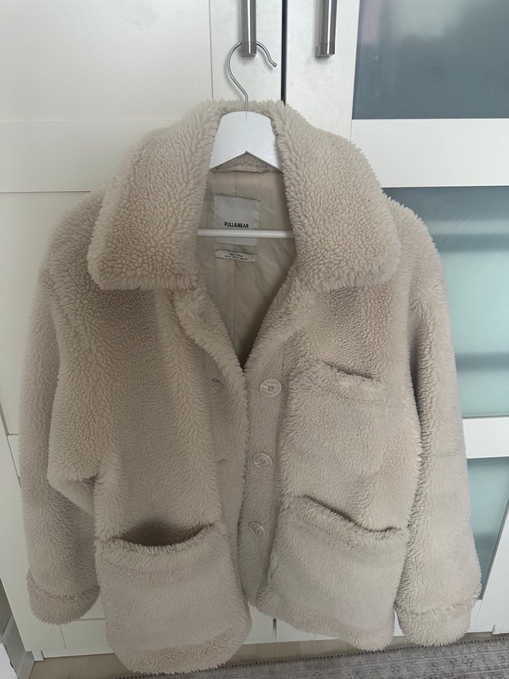 Bej Peluş Pull&Bear Ceket - Görsel 2
