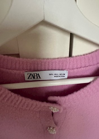 Zara Pembe Düğmeli Triko Hırka - Görsel 2