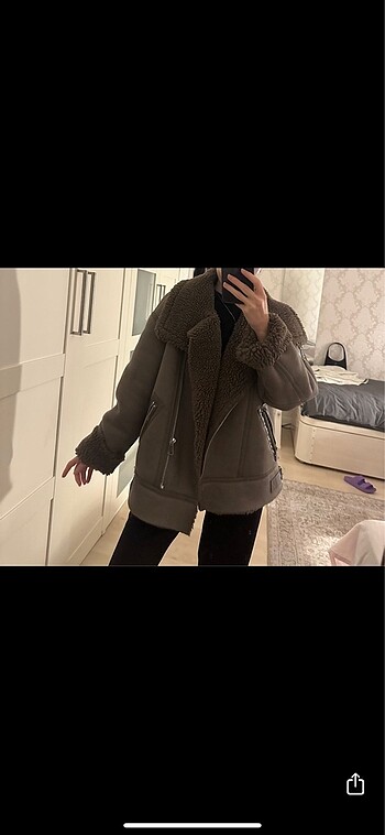 Zara Suni Yünlü Ceket - Görsel 5