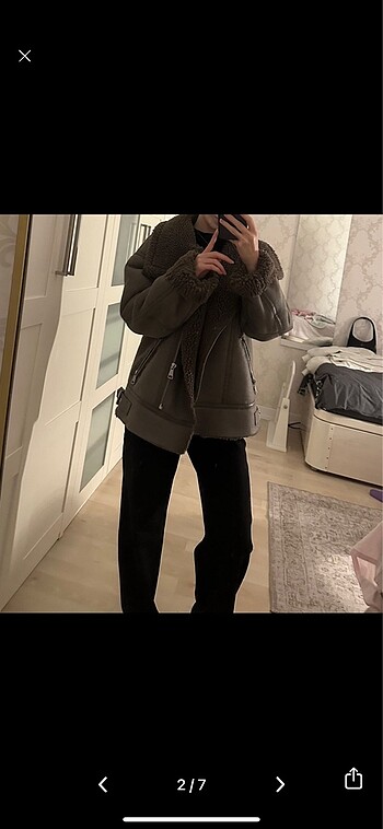 Zara Suni Yünlü Ceket - Görsel 6