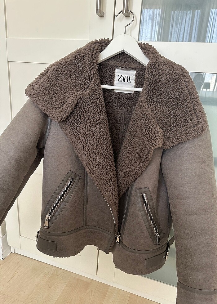 Zara Suni Yünlü Ceket - Görsel 2