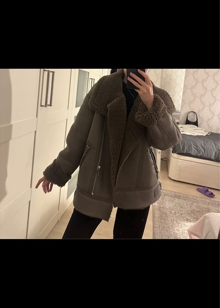 Zara Suni Yünlü Ceket - Görsel 5