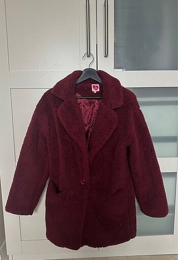 Koton Peluş Bordo Kürk