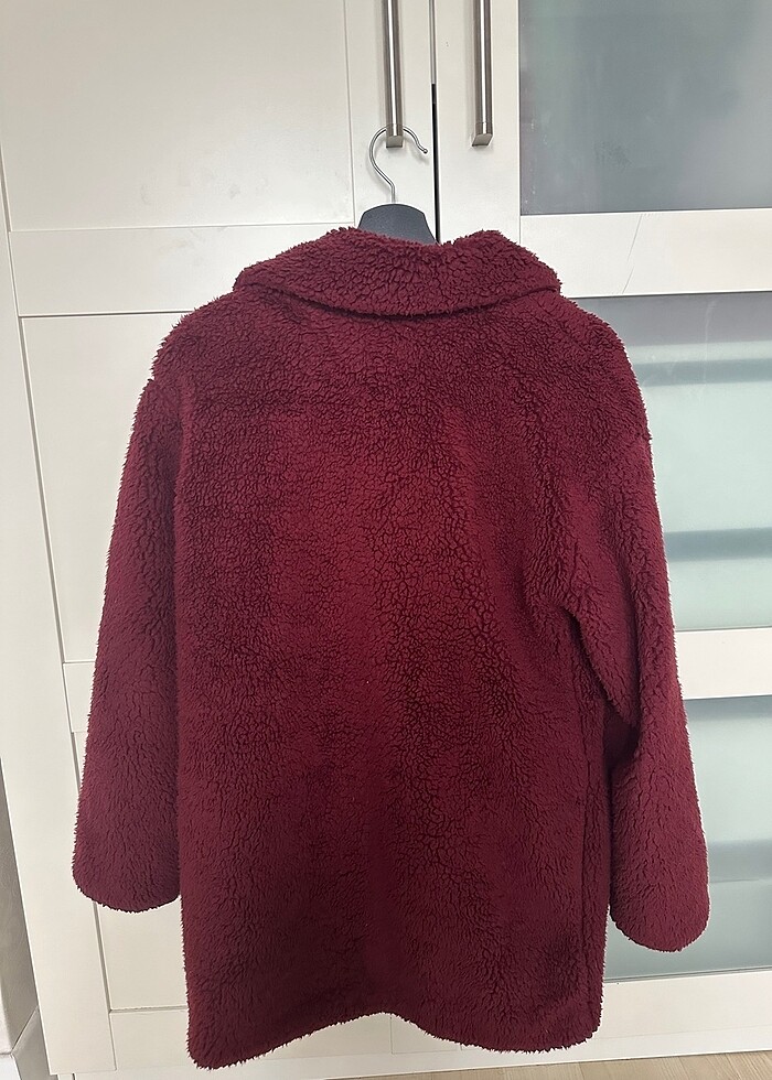 Koton Peluş Bordo Kürk - Görsel 3