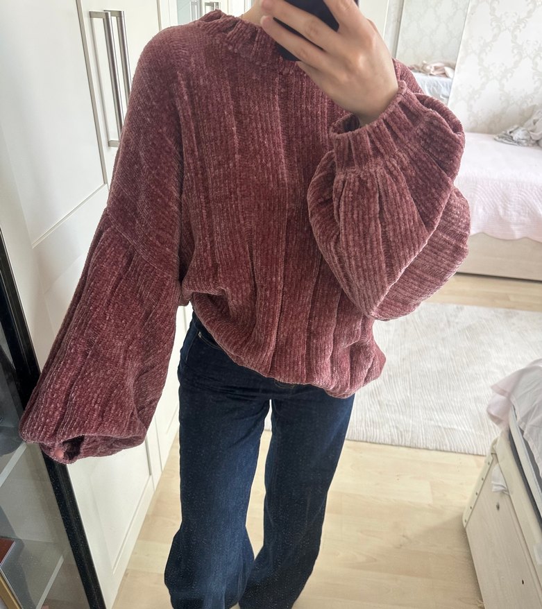 Balon Kol Pembe Kazak - Görsel 3