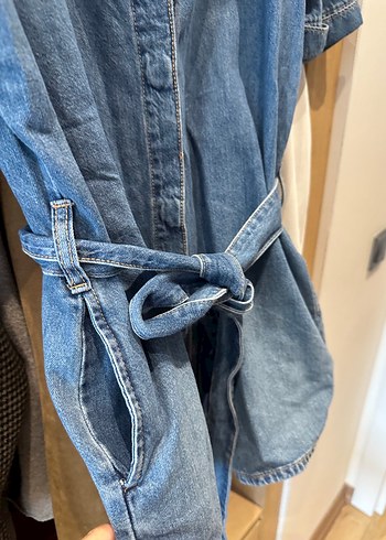 m Beden mavi Renk Zara Kadın Mavi Kısa Denim Tulum