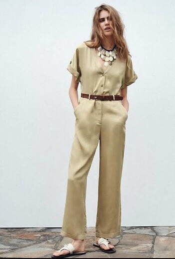 Zara Straight Fit Kemerli Tulum