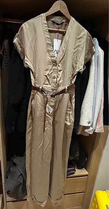 s Beden Zara Straight Fit Kemerli Tulum