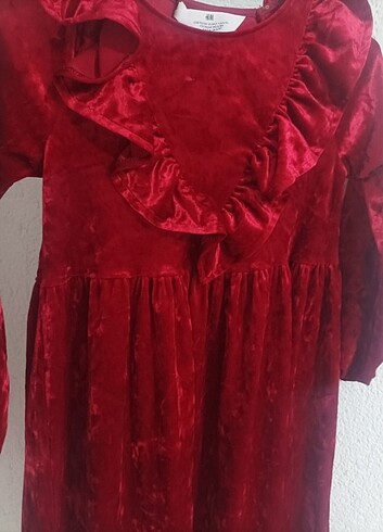 7 Yaş Beden bordo Renk H&M kız çocuk bordo elbise