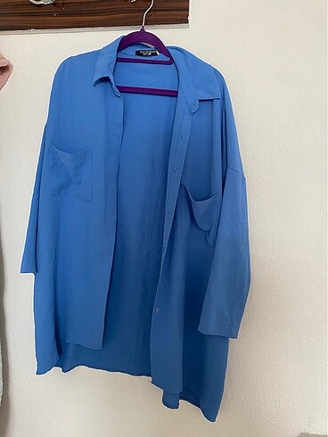 Mavi oversize gömlek