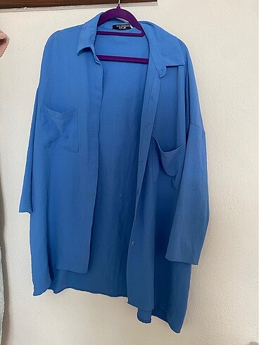 Diğer Mavi oversize gömlek
